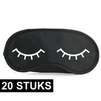 20x Zwart slaapmaskertje met slapende ogen   - - thumbnail
