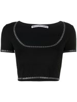 Alexander Wang t-shirt crop à col rond - Noir