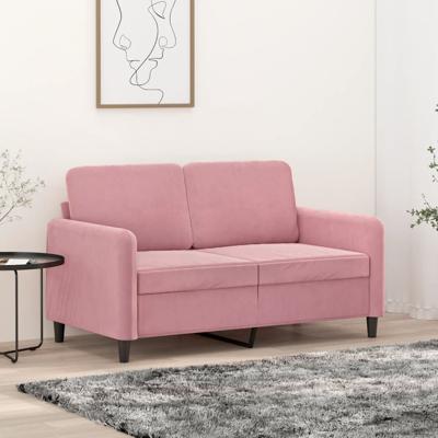 Tweezitsbank 120 cm fluweel roze