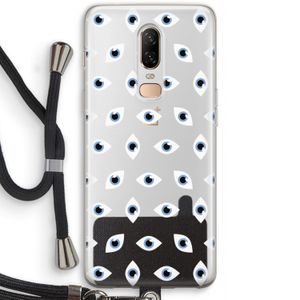 Eyes pattern: OnePlus 6 Transparant Hoesje met koord