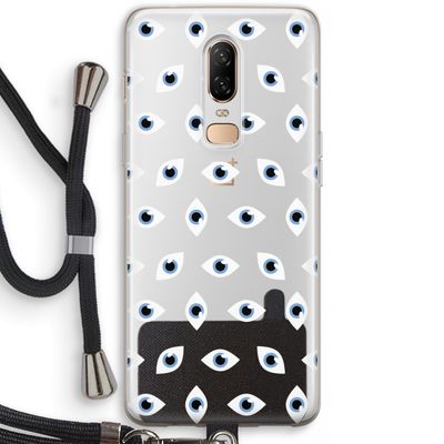 Eyes pattern: OnePlus 6 Transparant Hoesje met koord