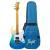 Flight Rock Series Pathfinder Tenor Transparent Blue elektrische solid body ukelele met gigbag