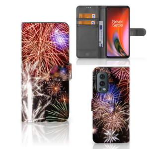 OnePlus Nord 2 5G Wallet Case met Pasjes Vuurwerk