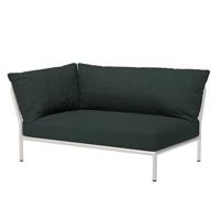 Houe Level2 linker hoek 2-zits loungebank frame wit stof Alpine