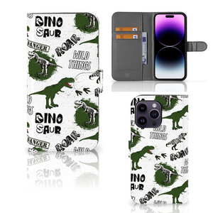 Telefoonhoesje met Pasjes voor iPhone 15 Pro Max Dinosaurus