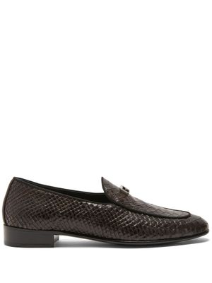 Giuseppe Zanotti mocassins GZ Rudolph en effet peau de serpent - Marron