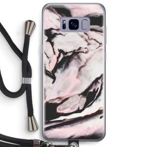 Roze stroom: Samsung Galaxy S8 Plus Transparant Hoesje met koord