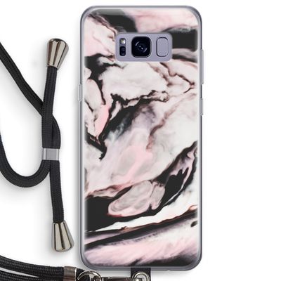 Roze stroom: Samsung Galaxy S8 Plus Transparant Hoesje met koord
