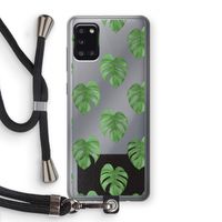 Monstera leaves: Samsung Galaxy A31 Transparant Hoesje met koord