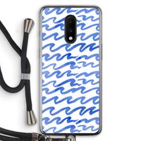 Blauwe golven: OnePlus 7 Transparant Hoesje met koord Blauwe golven: OnePlus 7 Transparant Hoesje met koord