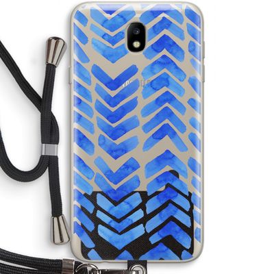 Blauwe pijlen: Samsung Galaxy J7 (2017) Transparant Hoesje met koord