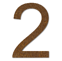 LIROdesign Cortenstaal huisnummer 2 - 15 cm - per stuk