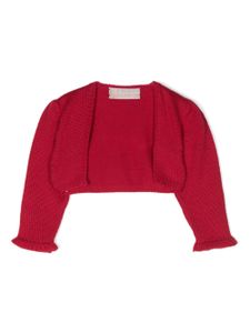 La Stupenderia cardigan crop à design nervuré - Rouge