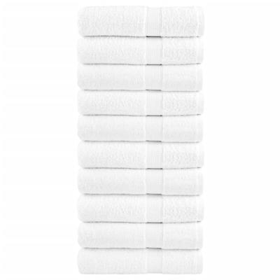 VidaXL Badhanddoeken solund 10 st 600 g/m² 100x150 cm wit