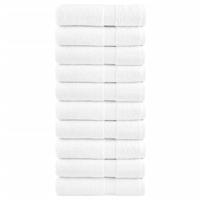 VidaXL Badhanddoeken solund 10 st 600 g/m² 100x150 cm wit