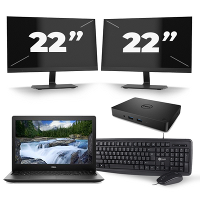 Dell Latitude 3590 - Intel Core i5-8e Generatie - 15 inch - 16GB RAM - 256GB SSD - Windows 11 + 2x 22 inch Monitor