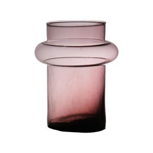 Bloemenvaas Luna - transparant mauve - eco glas - D15 x H20 cm - cilinder vaas