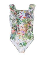 Molo maillot de bain Nathalie volanté à fleurs - Vert - thumbnail