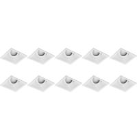Kantelbare Vierkante Inbouwspot GU10 - 10-pack - Wit Aluminium - 93mm