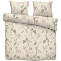 2e Halve Prijs Leen Bakker - Dekbedovertrek Vera - Beige/groen - 240x220 Cm - Polyester/Katoen - Beige#Groen