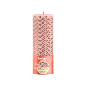 Bolsius Rustieke Stompkaars 19x6,8 cm Misty Pink met Print