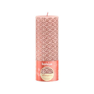 Bolsius Rustieke Stompkaars 19x6,8 cm Misty Pink met Print