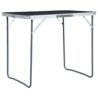 Campingtafel inklapbaar met metalen frame 80x60 cm grijs
