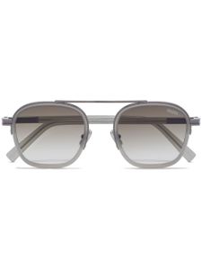 Zegna lunettes de soleil à monture ronde - Gris