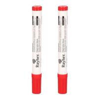 2x stuks rayher hobby textielstift - dikke punt - rood - 2-4 mm - tekenen/knutselen