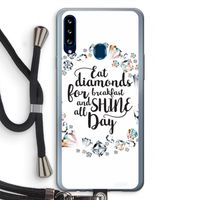Diamonds: Samsung Galaxy A20s Transparant Hoesje met koord