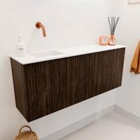 Toiletmeubel Mondiaz Joya | 100 cm | Meubelkleur Walnut | Faye wastafel Talc Links | Zonder kraangat(en) Toiletmeubel Mondiaz Joya | 100 cm | Meubelkleur Walnut | Faye wastafel Talc Links | Zonder kraangat(en)