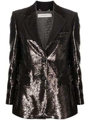 Golden Goose blazer orné de sequins à simple boutonnage - Gris