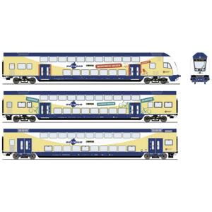 Roco 6210105 H0 3-delige set dubbeldekswagons van de metronoom 2e klas DBPza, 2e klas DBDpza, stuurstandrijtuig 1e/2e Klasse DABpbzkfa