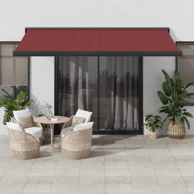 Luifel automatisch uittrekbaar 400x300 cm bordeauxrood