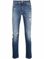 7 For All Mankind jean slim à effet usé - Bleu