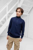 Vingino Knit Half Zip Sweater Kids Donkerblauw - Maat 128 - Kleur: Donkerblauw | Soccerfanshop