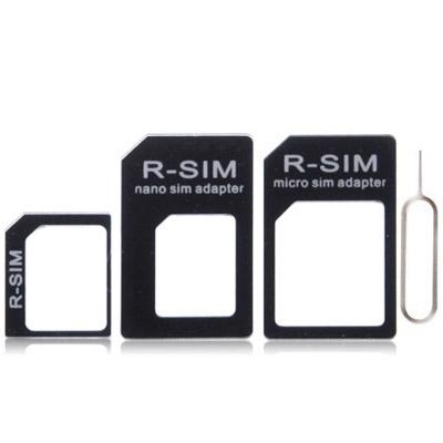 4 in 1 (Nano SIM naar Micro SIM Card+ Micro SIM naar standaard kaart + Nano SIM naar standaard kaart + Sim kaart lade houder uitwerpen Pin sleutel Too