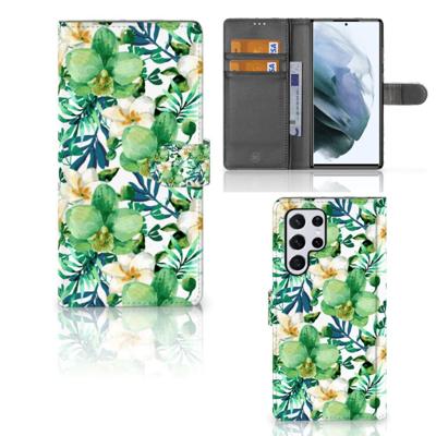 Samsung Galaxy S22 Ultra Hoesje Orchidee Groen