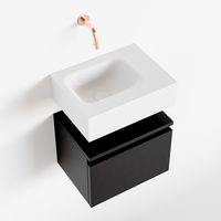 Toiletmeubel Mondiaz Andor | 40 cm | Meubelkleur Urban | Lex vrijhangend wastafel Talc Links | Zonder kraangat