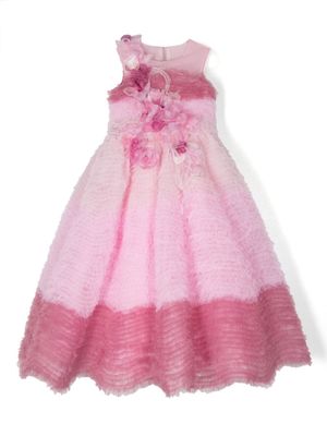MARCHESA KIDS COUTURE robe évasée à volants superposés - Rose