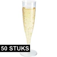50x Champagne/prosecco glazen transparant   -