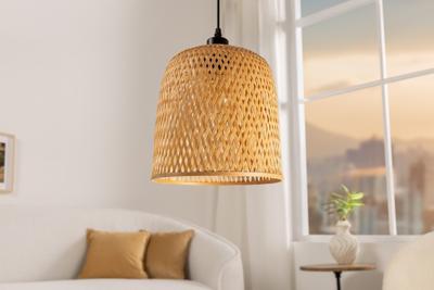Handgemaakte hanglamp ORGANIC LIVING 25cm natuurlijke bamboe mand lamp boho stijl - 40582