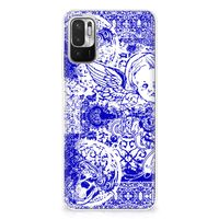 Silicone Back Case Xiaomi Redmi Note 10/10T 5G | Poco M3 Pro Angel Skull Blauw - thumbnail