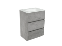 Storke Edge staand badkamermeubel 60 x 46 cm beton donkergrijs met Mata enkele wastafel in matte Solid Surface - thumbnail