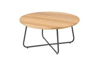 4 Seasons Verdi ronde salontafel teak 73 cm. - antraciet - thumbnail