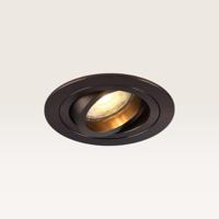 Inbouwspot Ovaro bronzo scuro - Diameter 92mm - Plat - GU10-fitting - IP20 voor binnen - Brons - Met doorlusbedrading