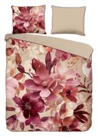 Descanso Dekbedovertrek "bloemen" - Zand - (240x200/220 cm) - Katoen Satijn