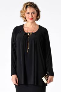 Yoek Shirt met ketting | Zwart | Maat Plus