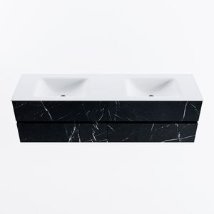 MONDIAZ VICA 170cm badmeubel onderkast Marquina 4 lades. Wastafel CLOUD dubbel 2 kraangaten, kleur Talc.