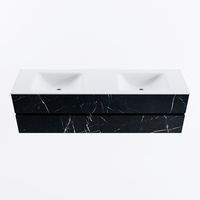 MONDIAZ VICA 170cm badmeubel onderkast Marquina 4 lades. Wastafel CLOUD dubbel 2 kraangaten, kleur Talc.